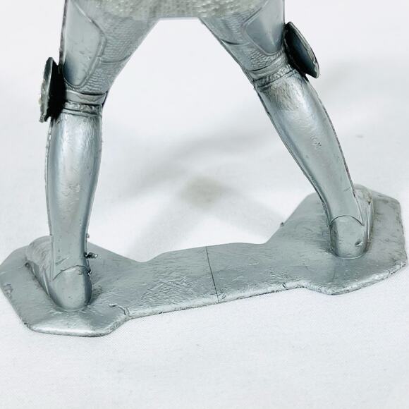 Vintage Louis Marx & Co. Medieval Knight 6” Silver Toy Soldier 1964 - Picture 9 of 15
